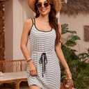 Blooming Jelly Womens Hollow Out Swimsuit Cover Up Criss Cross Back Swim Coverup Spaghetti Strap Boho Summer Dress 2025 (White, S)