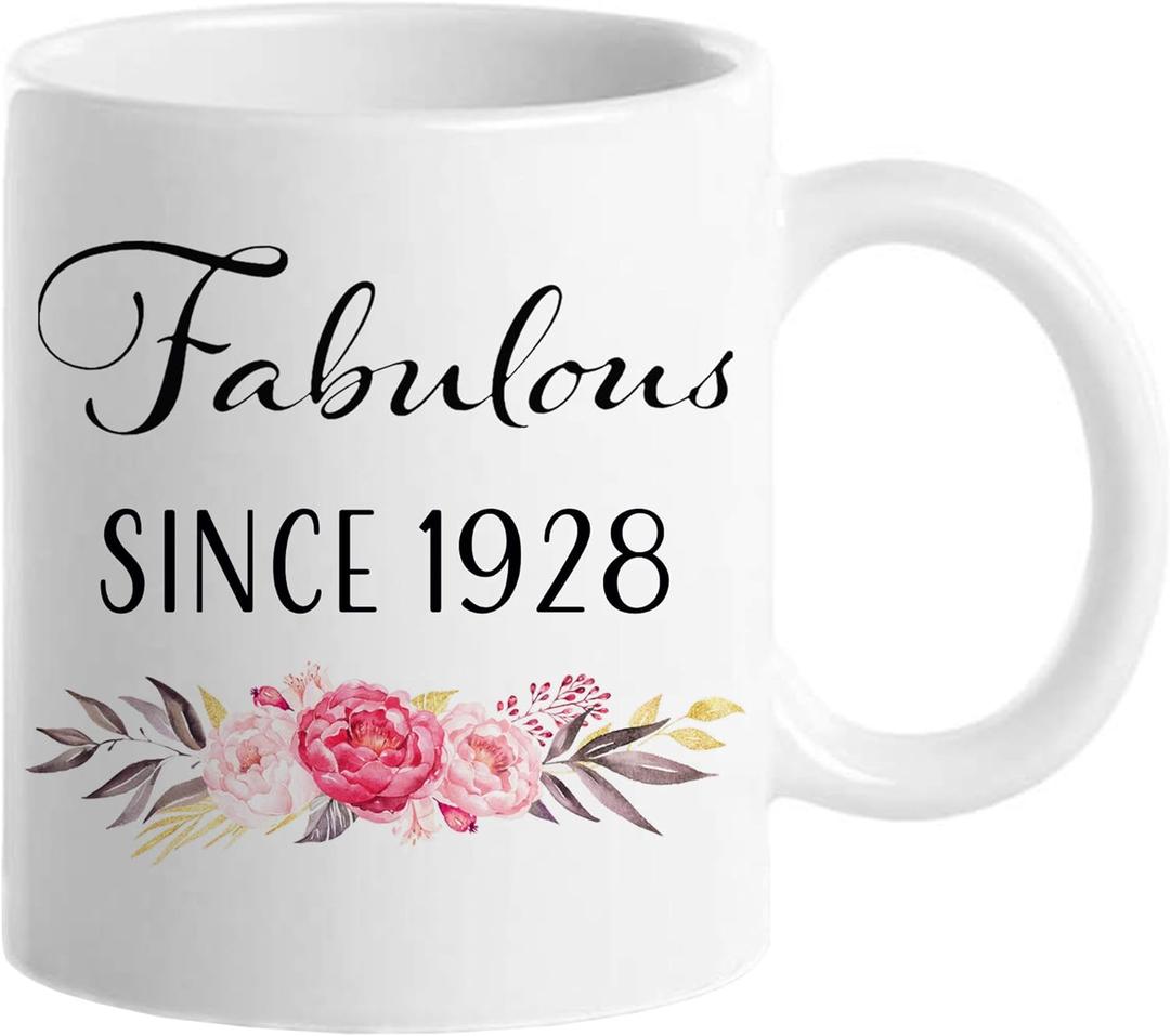 1928 98th Birthday Gifts for Women Men, Turning 98 Years Old Birthday Gift Coffee Mug, Funny 98th birthday Gifts Ideas - 1928 Fabulous Coffee Mugs for Mom, Wife, Sister, Daughter, Aunt, Grandma