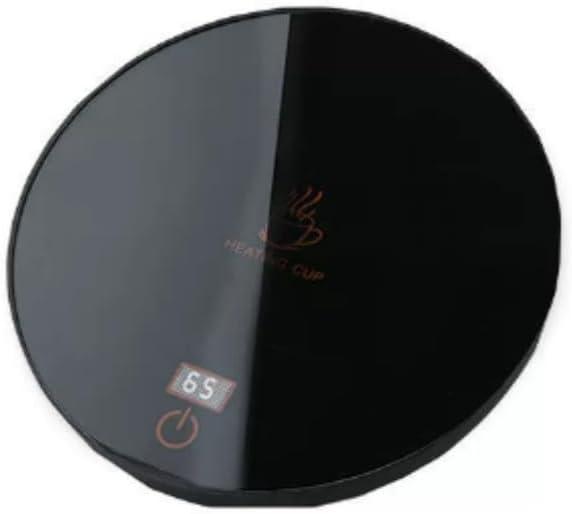 Smart Coffee Mug Warmer, Electric Beverage Heater Plate, Three Heat Settings (Black Round pad)