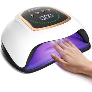 Gugusure Upgrade UV Nail Lamp. Nail Dryer for Gel Polish with Auto Sensor and 4 Timer Settings (Bright White)