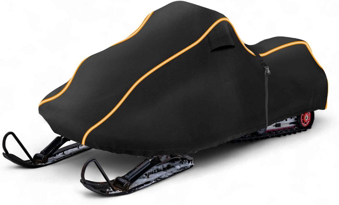 Snowmobile Cover Waterproof Sled Ski Cover 420D Sturdy Oxford Fabric Freeze-Resistant for Polaris for Ski-Doo for Arctic Cat for Yamaha Universal Fits Length 116"-130"