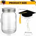 8 Pack 2026 Graduation Centerpieces for Tables Mason Jar Centerpieces with LED Lights Graduation Party Decorations Set with Caps and Stickers for High School College Congrats Grad Decor Supplies