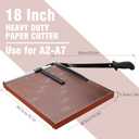 Paper Cutter Heavy Duty 18" Cut Length Professional Large Paper Cutter 12-Sheet Capacity Guillotine Paper Cutter for Cardstock, Safety, Efficience, Wide Use for Office, School, Home (A2-A7)