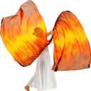 Wuchieal 53 X45 Inch Rectangle Worship Flags with Flex rods,Rectangular Praise Church Flag, Metallic Praise Dance Flags for Worship Dance Ministry Deep HY# Fire (Red&Yellow&Black)