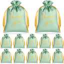 PerKoop 30 Pcs Thank You Wedding Satin Gift Bags 5 x 7 Inches Wedding Drawstring Jewelry Pouches Small Candy Bags for Valentine's Day Guest Birthday Baby Shower Party Favors(Sage Green)