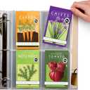 400 Pockets Seed Storage Organizer Sleeves (100 Pack) Slot Size 3.5x5, 4 Pocket Garden Seed Organizer, Clear Sleeves for Seed Packet Storage, Seed Keeper, Seed Organizer Binder