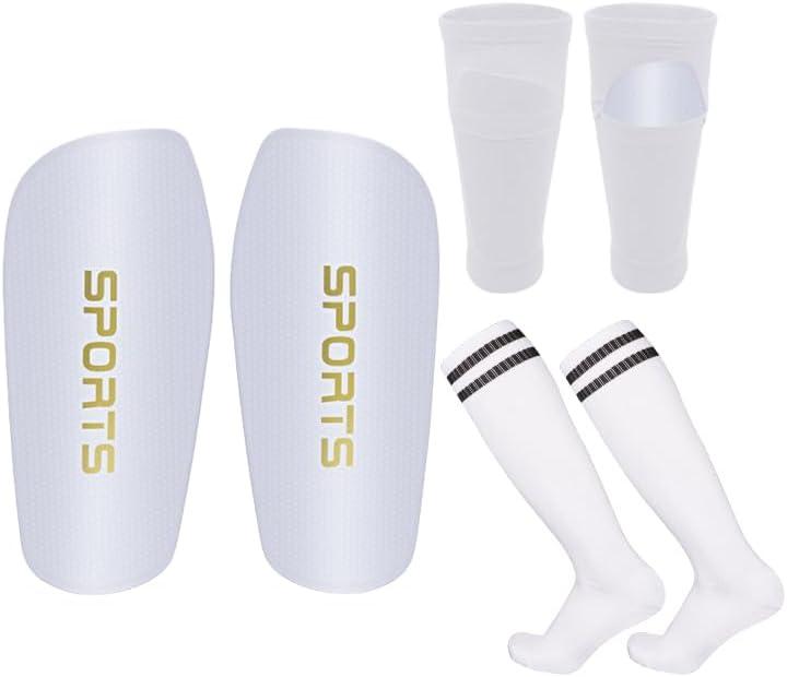 Soccer Shin Guards for Kids Youth Adults - Shin Pads and Sleeves Set with Optimized Insert Pocket for Boys Girls Men Women for Football Games - Protective Soccer Equipment(3 in 1)