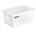 Rubbermaid Commercial Products BRUTE Tote Storage Container with Lid-included, 14-Gallon, White, Reusable Boxes for Moving/Storing in Garage/Basement/Attic/Jobsite/Truck/Camping