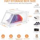 2 Pack Hat Organizer for Baseball Caps,Large Clear Cap Organizer with Drawer,Hats Holder Box for Closet with Sliding Tray,Stackable Hat Rack Display Case,Multi-use Hat Case for Caps,Each Holds 12 Hats