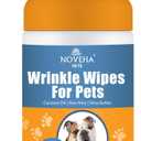 NOVEHA 120PCs - 5x7 Large Dog Wipes | Wipes for Bulldog, French Bulldog, Pug, English Bulldog | Deodorizing, for Multiple Areas Removes Dirt, Wrinkles, Folds, Tear Stain, Tail Pockets & Paws