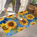 Sunflower Watercolor Indoor Doormat, Non-Woven Fabrics Non Slip Floor Mat 17x29.5 in Area Rug Quick Absorbent Entrance Rug Front Door Mat, Welcome Mats Entryway Rug Doormats for Kitchen Home