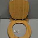 Angol Shiold Elongated Bamboo Toilet Seat with Zinc Alloy Hinges, Easy to Install also Easy to Clean, Natural Bamboo, Light, 18.5-inch