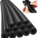 Amylove 12 Pcs 3.3 Feet Pipe Insulation Foam Tube Pool Noodles Insulating Water Pipe Swim Noodles Pre Slit Heat Preservation Pipes Cover for Tubing Outdoor Winter Freeze Protection(Black, 1/2 Inch)