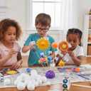 4 x Solar System Model Kit for Crafts, Solar System Project Kit Include Foam Balls, Mixing Tray, Brushes, Sticks, Flags, Stickers (58 Pack Set)