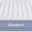 Beautyrest Hi-Loft Full Size Air Mattress with Vertical Beam Construction, Edge Support, External Pump and Puncture Resistant Vinyl for Guests and Camping