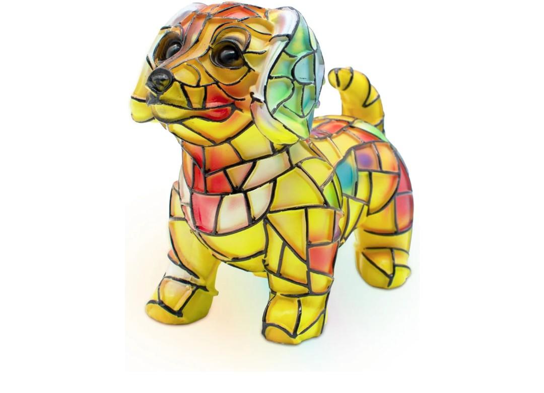 Dachshund Night Light, LED Dog Series Art Light, Cute Pet Themed Stained Resin Table Lamps, Vintage Home Decor, Fun Gift for Dog Lovers (#07, 7.87")