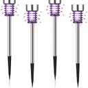 4 Pcs Solar Bug Zapper Outdoor,Purple Light,Cute Black | Mosquito Repellent, Solar Powered, High Voltage Electric, Waterproof, Fly Insect Killer, LED Lamp, for Patio Yard Garden