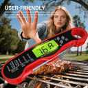 Meat Thermometer Digital - Instant Read Waterproof Food Thermometer with Backlight for Cooking, Grill, Candy, Kitchen & Stocking Stuffers for Men - Red