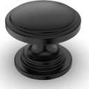 Amerdeco 10 Pack 1-1/4 inch Kitchen Cabinet Knobs Matte Black Cabinet Knobs Bedroom Dresser Drawer Knobs Single Hole Cabinet Handles