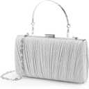 Clutch Purses for Women Evening Clutch Pleated Evening Handbag with Prom Party Wedding Engagement