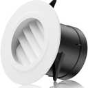 Hon&Guan 3 in Soffit Exhaust Vent, Dryer Vent Cover Round 3 Inch Vent Cover with Built-in a Fly Screen for Bathroom Office Home (ø75mm)