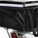DEAYOU Insulated Food Delivery Bag for Bike, Pizza Delivery Bag with Divider and Rear Rack, Waterproof Thermal Catering Bag for Scooter, Motorcycle, 17.3"x12.6"x13.4", 48L Fit 12'' Pizza Box, Foldable