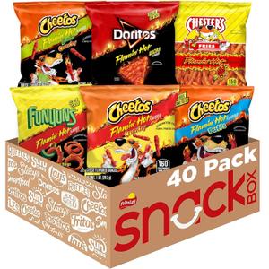 Frito-Lay Flamin' Hot Mix, Variety Pack, 3.34 Pounds, (Pack of 40), Packaging May Vary (EXP 07/28/26)