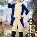 BesserBay 8 Pieces Boys Colonial Outfit 18th Century American Founding Fathers Uniform 10-12 Years