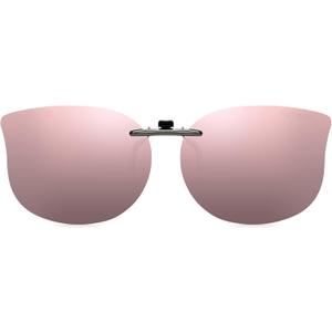 CAXMAN Cat Eye Clip On Sunglasses for Women Polarized Lens Compact Fit Non Flip Up