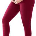 Walifrey Women's Maternity Leggings with Pockets Over The Belly,Pregnancy Yoga Pants Activewear Workout Leggings (Red, M)