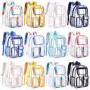 Amylove 12 Pcs 17 Inch Clear Backpacks Bulk for School, Fresh Print