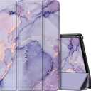Fintie Slim Case for All-New Fire HD 10 Tablet (13th Generation, 2023 Release) - Trifold Lightweight Hard Shell Stand Cover with Auto Wake/Sleep, Lilac Marble
