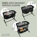 KoolerThings 3 in 1 Baby Bassinet, Bedside Sleeper, & Playpen, Easy Folding Portable Crib (Black)- KoolaBaby (Mesh Bassinet), 33x20x33