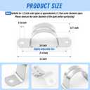 Yaocom 100 Pcs 3/4 Inch Pipe Strap 304 Stainless Steel Conduit Clamp Reinforced Rigid 2 Hole U Bracket for Pipe Fixing on Various Surfaces