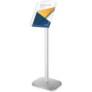 MotiMind Advertising Brochure Holder Displays Stand 8.5 x 11 Inches Pedestal Poster Sign Stand for A4 Poster Acrylic Storage with Aluminum Frame Brochure Holder