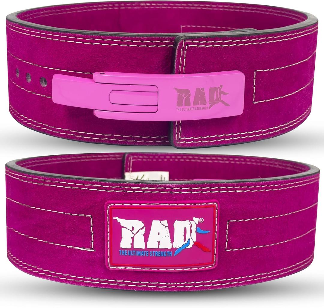 RAD Weight Lifting Belts Powerlifting and Weightlifting Belt with Lever Buckle, 10mm (Pink, XL)