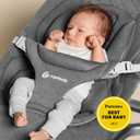 Ergobaby Evolve 3-in-1 Bouncer Seat for Babies and Toddlers 5.5-25lbs - Multi Position Baby Rocker Seat with Adjustable Heights, Secure Harness, Newborn Insert - Charcoal Grey