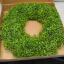 24Inch Spring Wreaths for Front Door OutsideGreen Wreath Boxwood Wreaths Realistic Spring Summer Front Door Wreath for Wall Window Porch Farmhouse Garden Wedding Party Home Decor