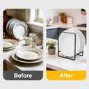 SIBAO 4 Pack Metal Plate Holder Organizer,4.7" and 6.3" Upright Dish Drying Racks for Cutting Board,Plates,Pots,and Pans
