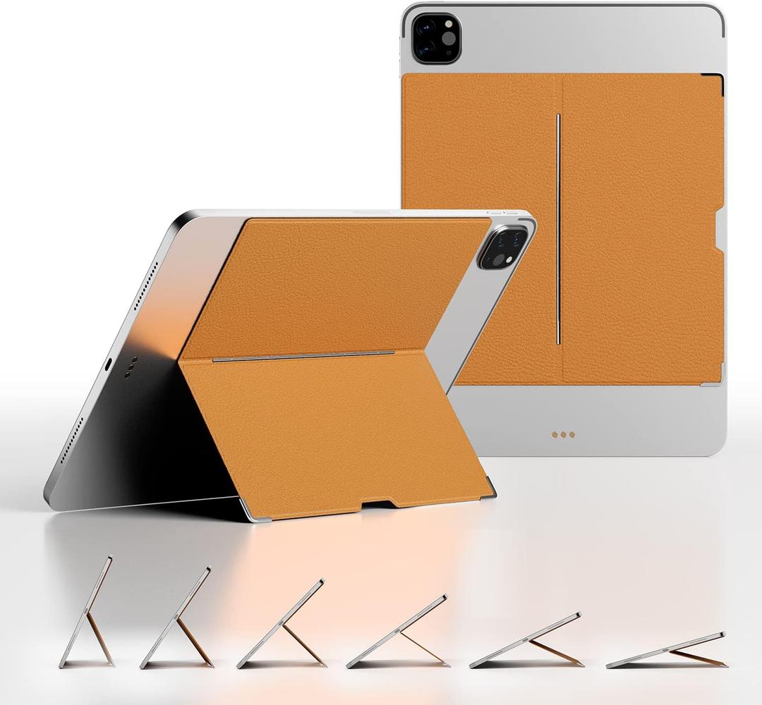 Adhesive Tablet Holder, Flat Invisible iPad Stand, Adjustable Universal Stand for Tablets Up to 10.8-11 Inches (Yellow)