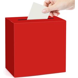 2 x Red Card Box Wedding Favors Gift Card Boxes Post Box Rectangle Receiving Money Box Holder for Wedding Reception, Baby Showers, Anniversary, Birthday Party, Retirement, Graduation Envelope Holder