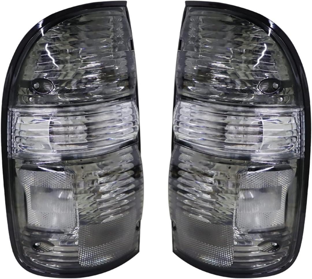 Rear Brake Tail Lights Assembly Replacement for Toyota Tacoma Truck 2001-2004 Smoked Housing Driver and Passenger Side Tail Lamps 8156004060 8155004060