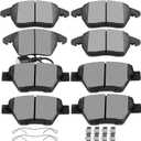 SCITOO D1456 D1107 Front Rear Brake Pads Sets Fit For Audi For A3 11-12,For A3 Quattro 10-13,For VW For TYPE 1 12-14,For Eos 09-16,For Golf 10-11,For GTI 12-14,For Jetta 10 16-18