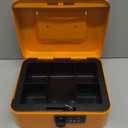 Cash Box with Money Tray and Combination Lock Metal Money Box Change Lock Box for Money 7.87" x 6.3" x 3.54" Orange (Medium)