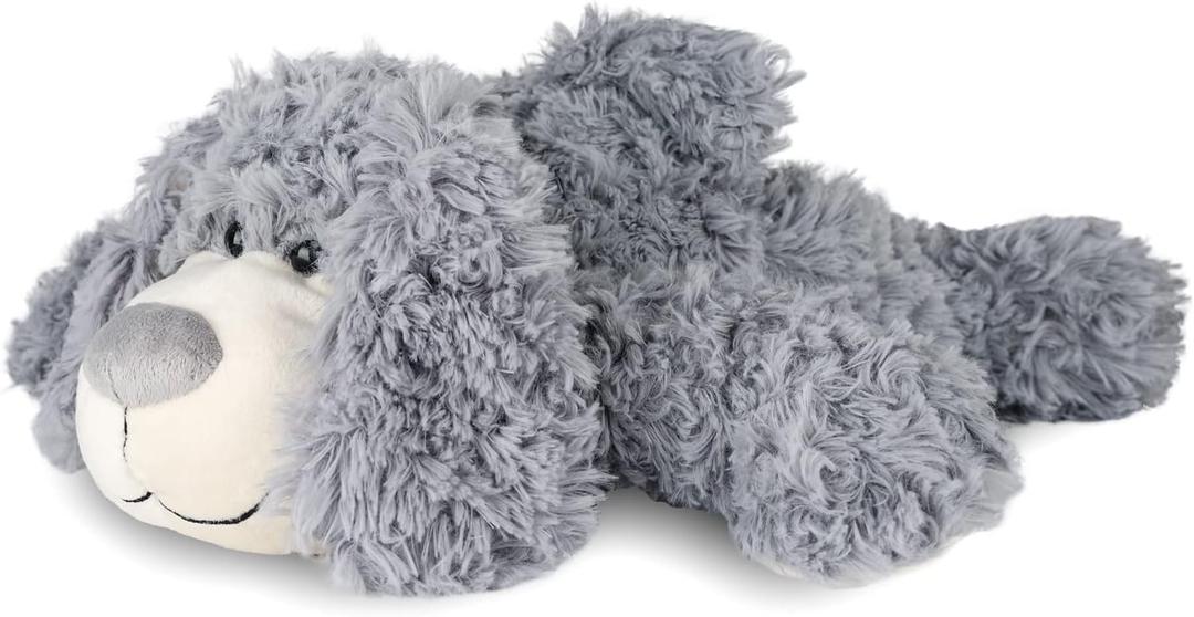 WEIGEDU Smiling Gray Puppy Dog Stuffed Animal Plush Toys Soft Shaggy Plush with Floppy Ears & White Belly, Cuddly Toy for Kids Boys Girls Birthday Nursery Bedtime Easter Gifts, 17.7 inches