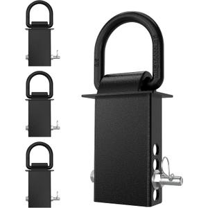 RETRUE 4PCS 20,000lbs Trailer Stake Pocket D Ring with Added Security Bolt Nut, Heavy Duty Removable Stake Pocket Tie Down for Flated Trucks and Trailers, Utility Trailer Accessories, Black
