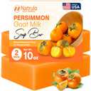 Persimmon Soap Bar for Body Odor Control  Purifying Deodorizing Body Wash with Goat Milk for Eliminating Body Odor  Great for Skin Brightening, Natural Deodorant Soap for Men & Women (5 Ounce (Pack of 2))