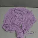 OYOANGLE Women's Crochet Tie Front Sweater Cardigans Bell Sleeve Knitted Cropped Bolero Shrug Cardigan (Purple, S)