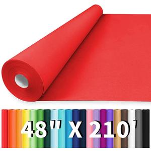 Vanhench 48" x 2520" (210') Red Wrapping Paper Roll, Craft Paper for Wedding, Art, Baby Shower, Birthday, Mother's Day Gifts & Bouquet Flower Wrapping