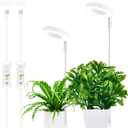 yadoker Halo Plant Grow Light, LED Growing Light Full Spectrum for Indoor Plants,Height Adjustable, Automatic Timer, 5V Low Safe Voltage,Idea for Small Plants (2 Pack, White)